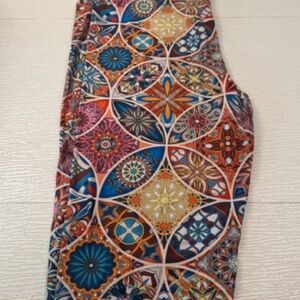 Fabulegs Boho Mandala Print Leggings Colorful Tile Pattern size XL